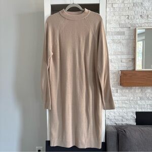 NWT Long Tall Sally Beige Long Sleeve Sweater Dress Size 16